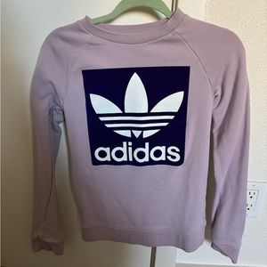 Adidas purple felt logo crewneck